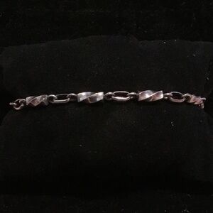 Sterling Silver 925 fancy link bracelet anklet